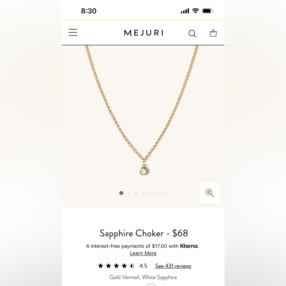 Mejuri sapphire choker